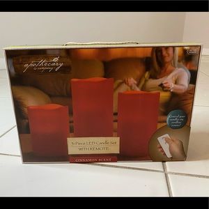 📚New Apothecary & Co. 3 Piece Led Candle Set - Cordless With Remote📚